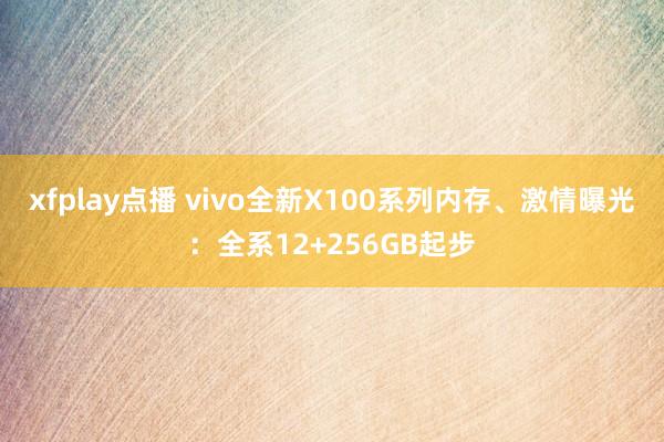 xfplay点播 vivo全新X100系列内存、激情曝光：全系12+256GB起步