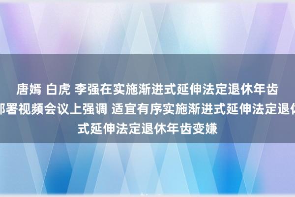 唐嫣 白虎 李强在实施渐进式延伸法定退休年齿办事动员部署视频会议上强调 适宜有序实施渐进式延伸法定退休年齿变嫌