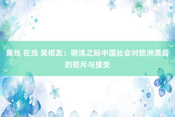 黑丝 在线 吴根友：明清之际中国社会对欧洲漂后的拒斥与接受