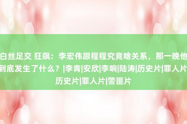 白丝足交 狂飙：李宏伟跟程程究竟啥关系，那一晚他们之间到底发生了什么？|李青|安欣|李响|陆涛|历史片|罪人片|警匪片